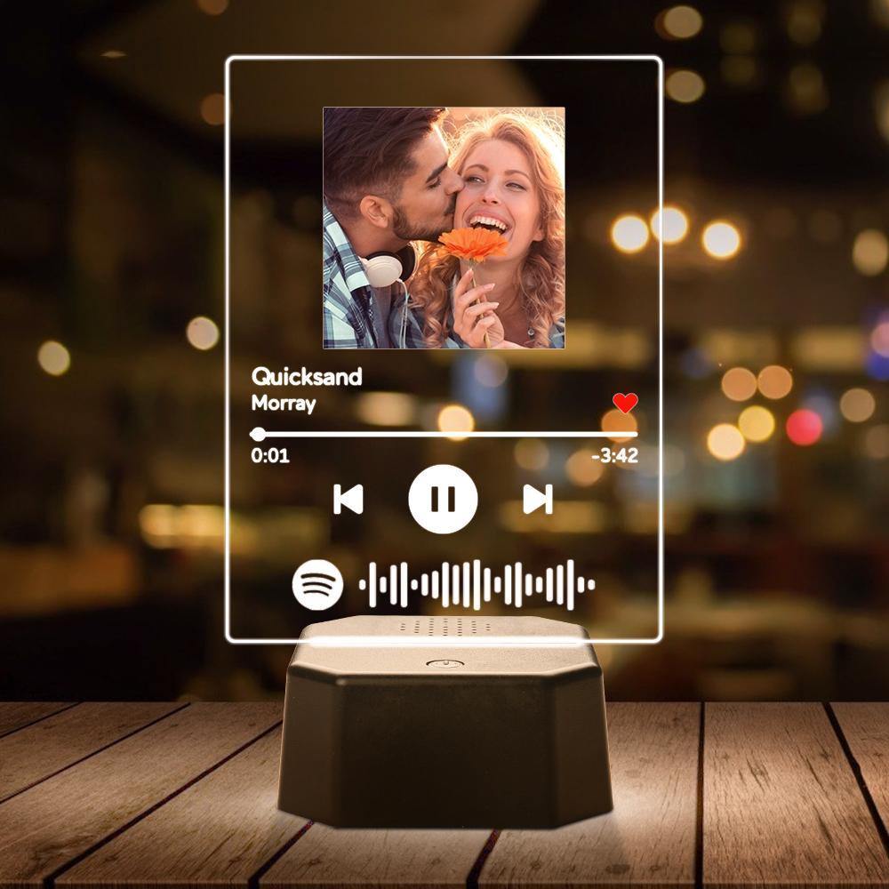 Custom Spotify Bluetooth Speaker Acrylic Night Light With 7 Colors Spotify Bluetooth Player