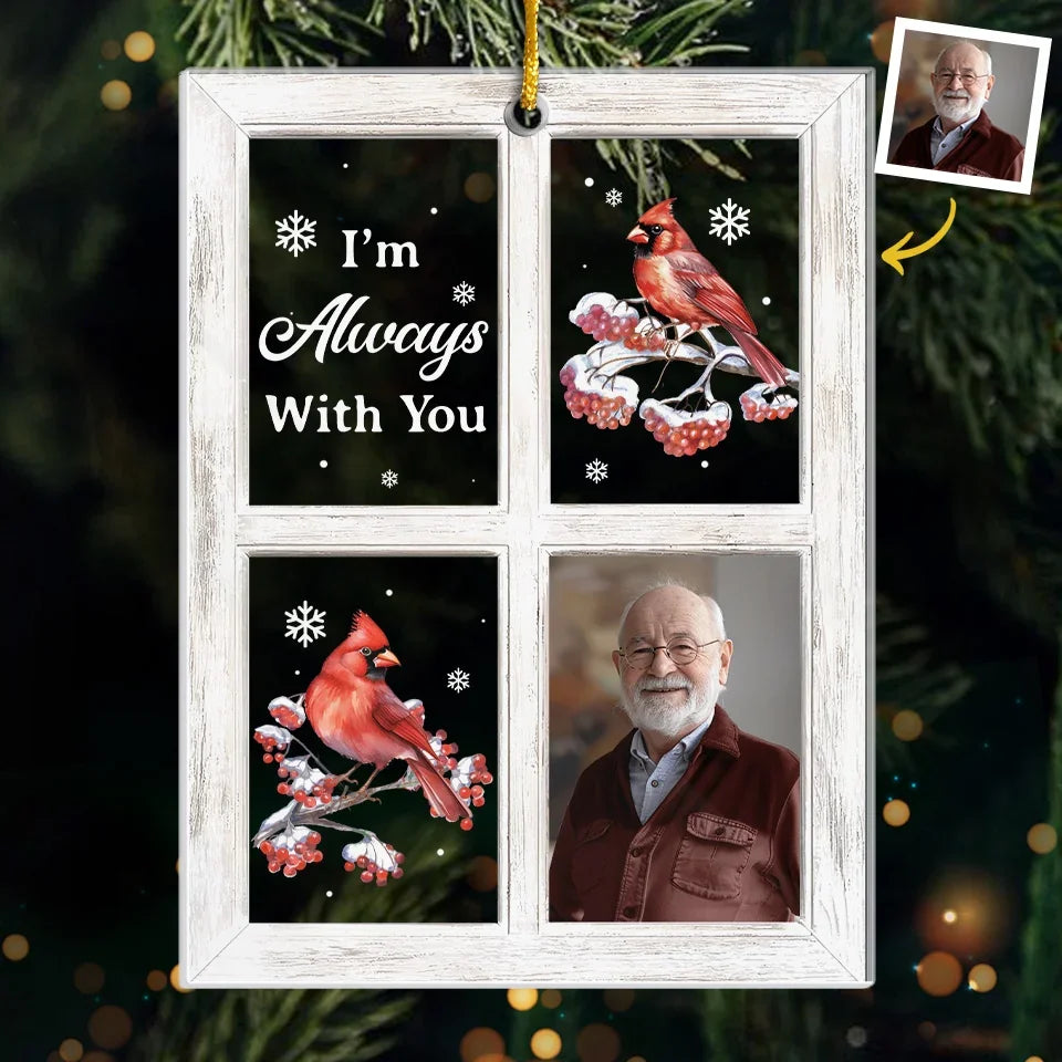 Custom Photo Cardinals Appear When Angels Are Near Memorial Personalized Custom Ornament Acrylic Custom Shaped Sympathy Gift Christmas Gift For Family Members