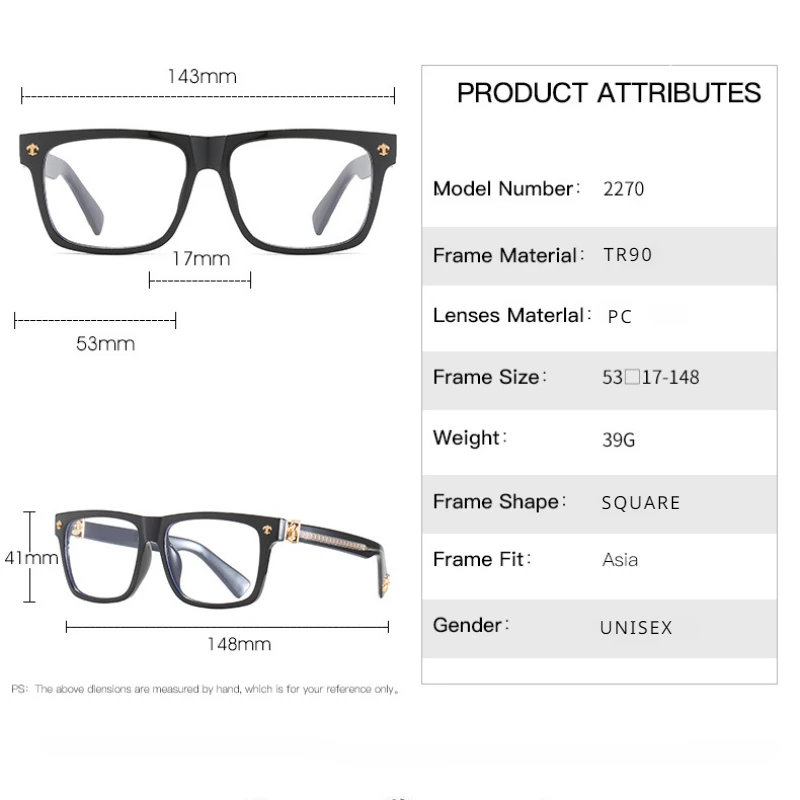 CH Glasses for Men Tr90 Eyeglasses Frame for Women Designer Eyewear