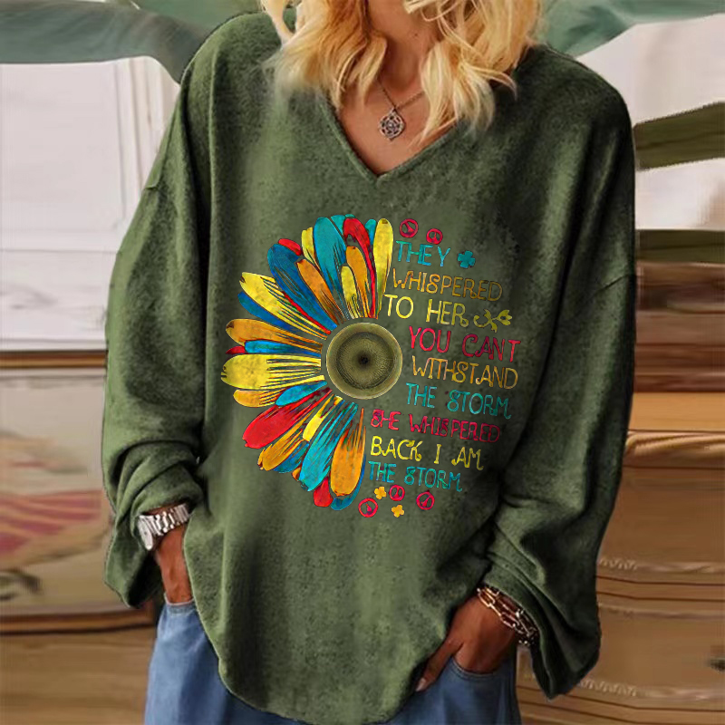 They Whispered To Her You Can't Whispered The Storm She Whispered Back I Am The Strom Printed Casual Women's T-shirt