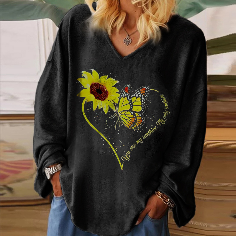 You Are My Sunshine My Only Sunshine Printed V-neck Women's T-shirt