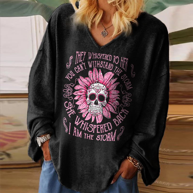 They Whisper To Her You Can't Withstand The Storm She Whisper Back I Am The Storm Printed Women's T-shirt