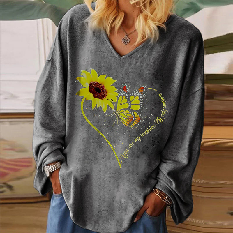 You Are My Sunshine My Only Sunshine Printed V-neck Women's T-shirt