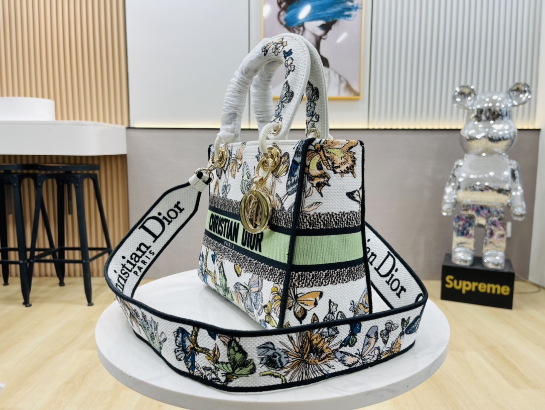 10A + top quality Dior Medium Lady D-Lite Bag 9920 DD003 24cm