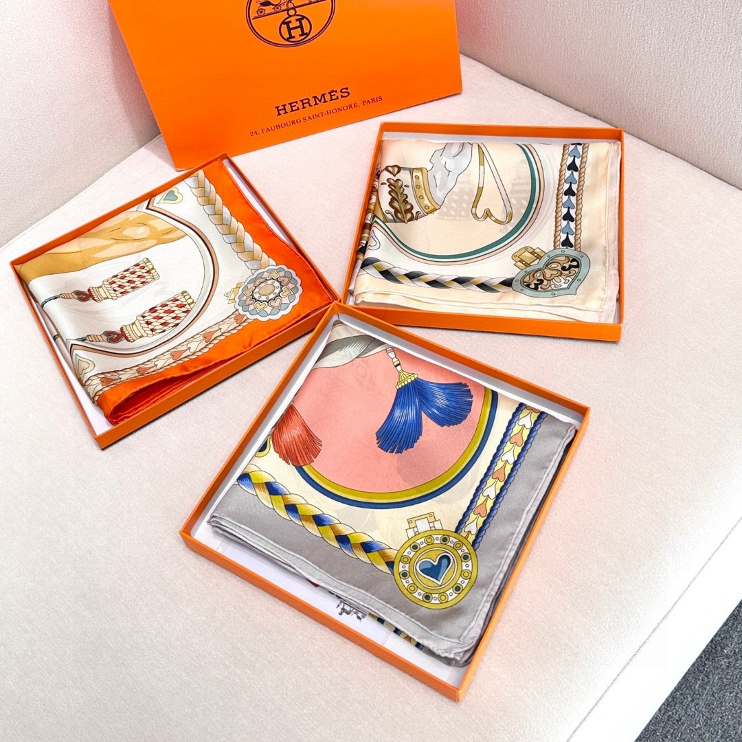 Hermes Scarf Sweet Saddlery Square Scarf 100% Silk 88.5*88.5cm Accessories