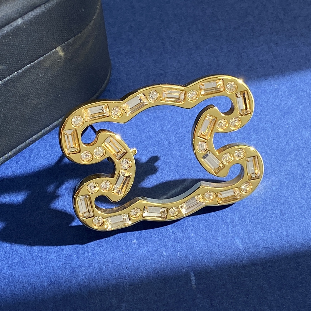 Celine Jewelry Brooches Diamond-encrusted zircon hollow arc de Triomphe