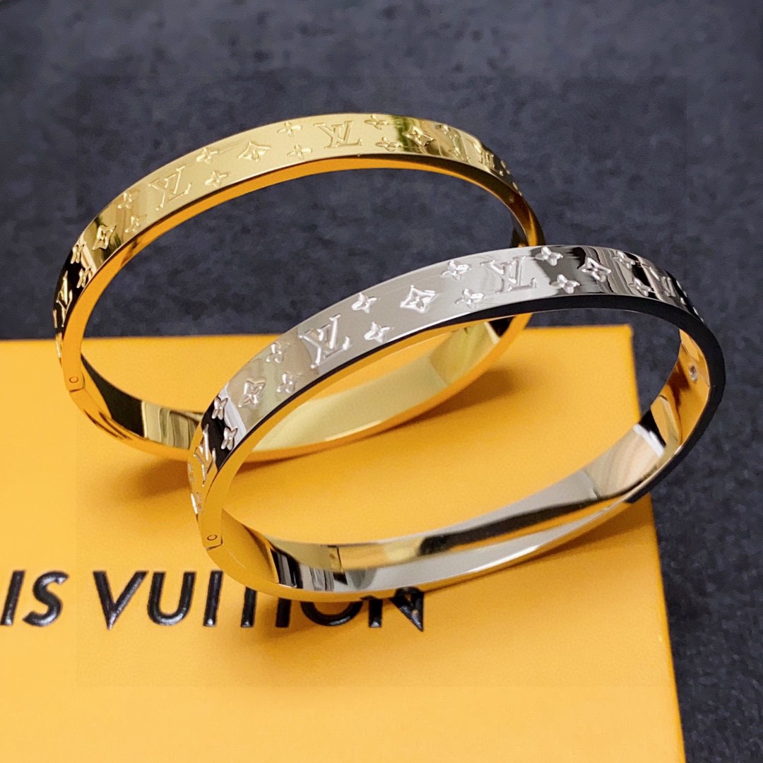 Louis Vuitton Jewelry Bangle Printed leather bracelet