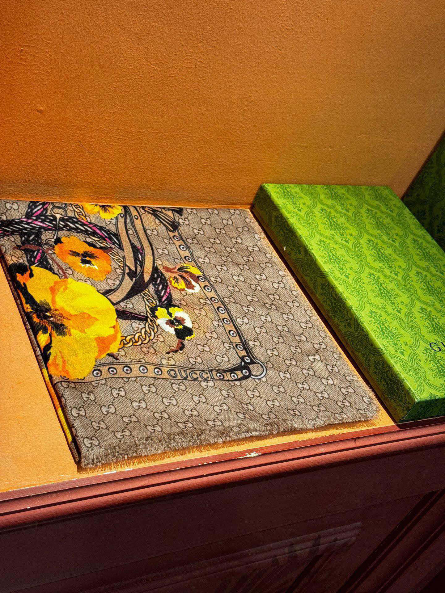 Gucci Scarf Colorful Floral Square Scarf Cashmere 140*140cm Accessories