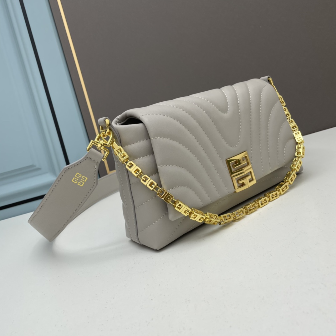 Small 4G Soft Chain Bag Gray gold 8669 LM012 25cm