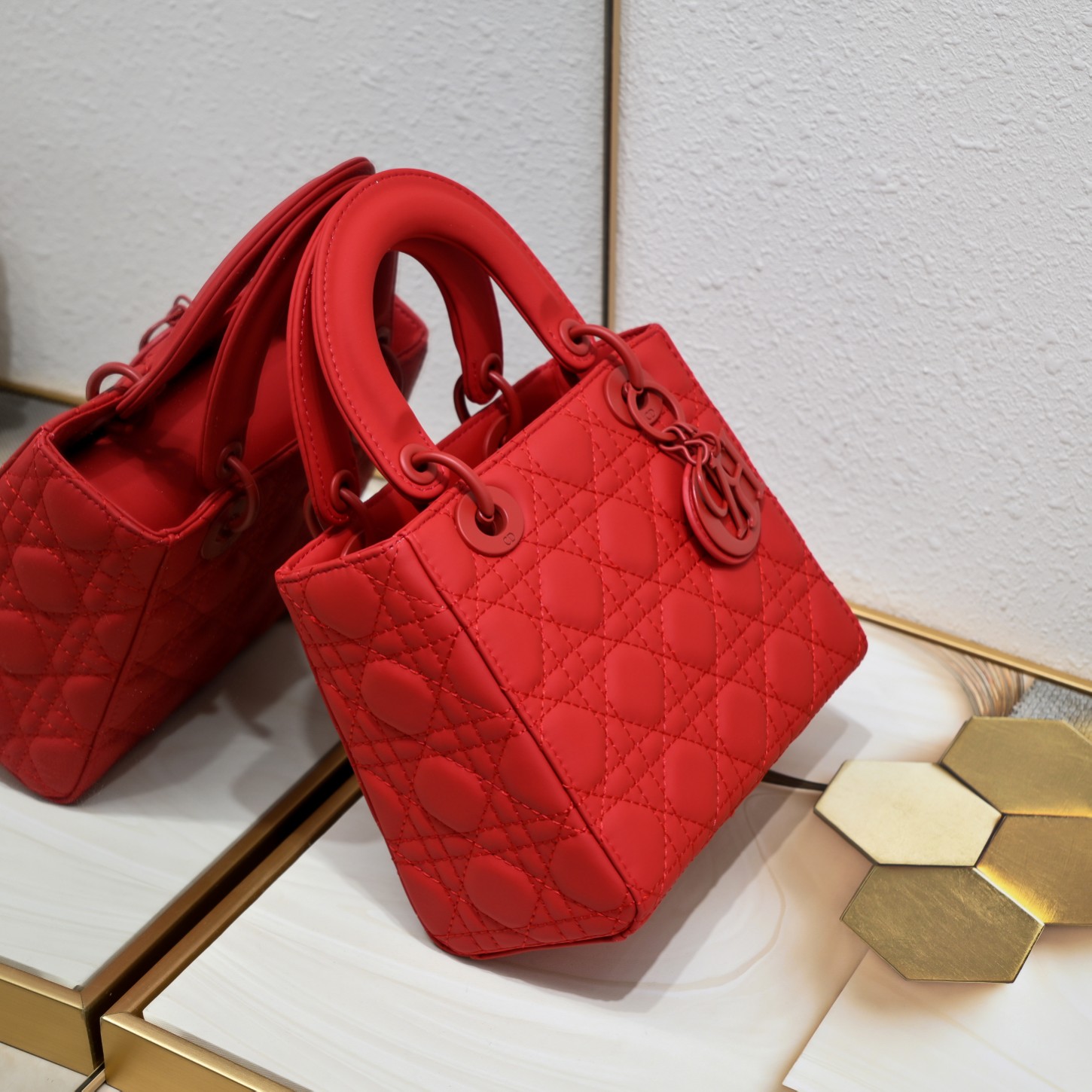 Small Lady Dior My ABCDior Bag Red Matte 2022 LM061 20cm