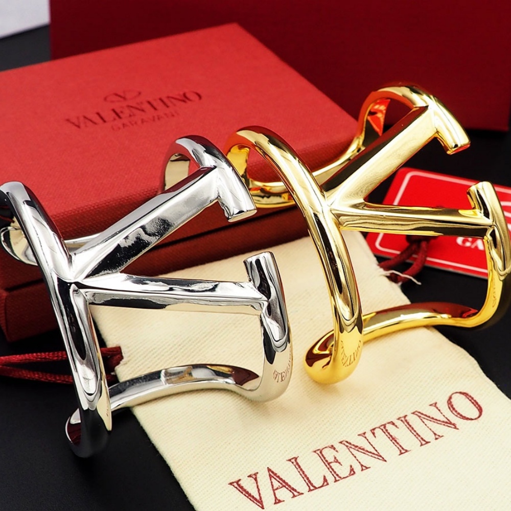 Valentino Jewelry Bracelets Wide V Logo Cuff Bracelet