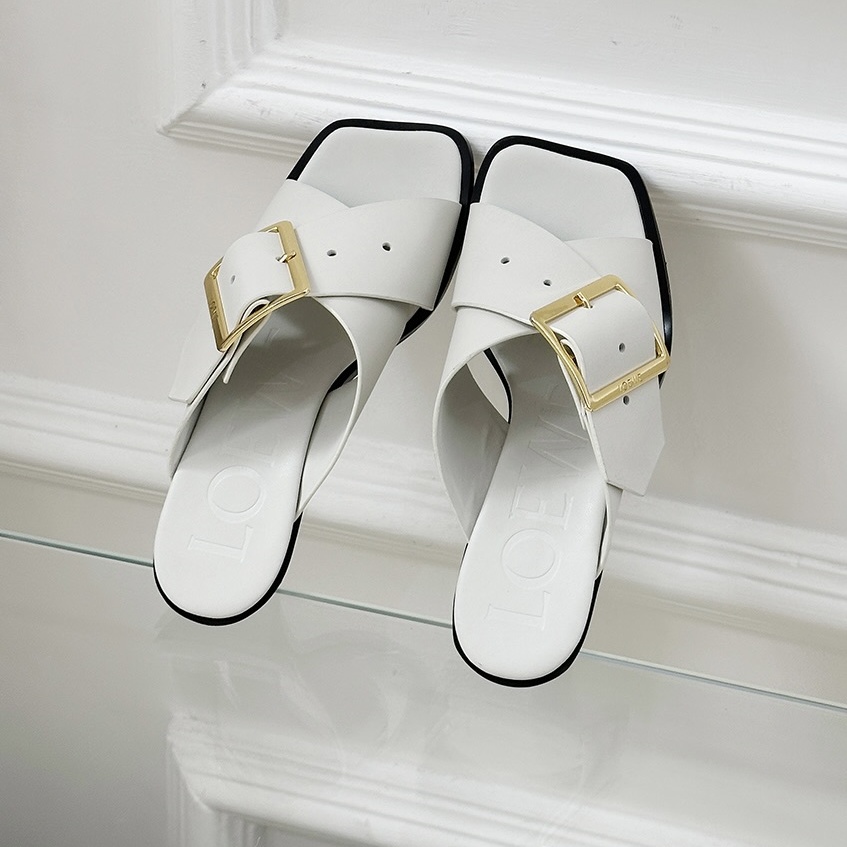 Loewe Shoes Petal square toe high heels with exposed toes