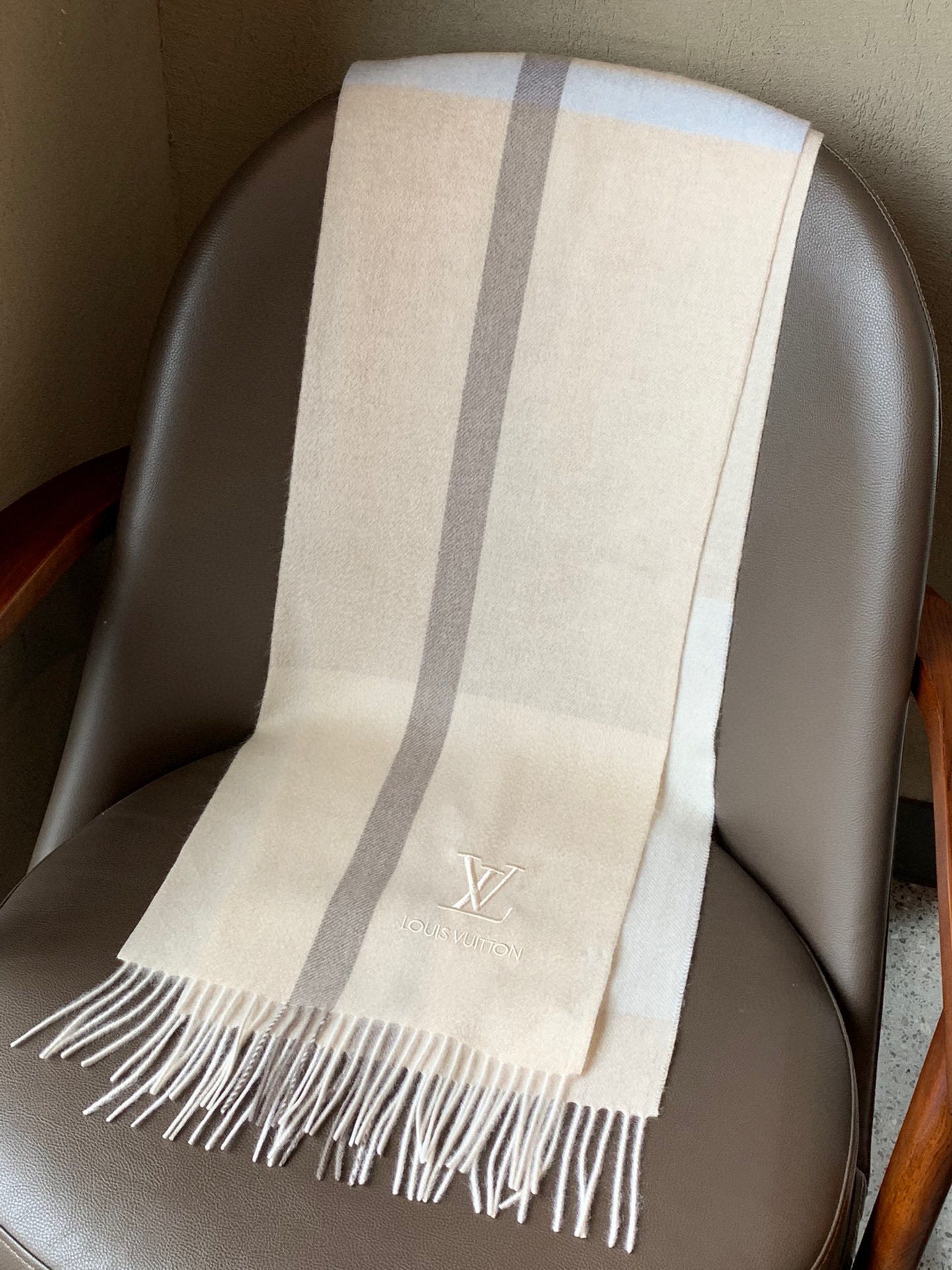 Louis Vuitton Scarf Logo Embroidered Scarf Wool 30*170cm Accessories