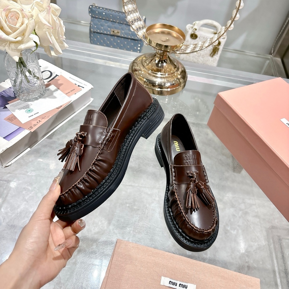 Miu Miu Shoes Leather Shoes Cowhide