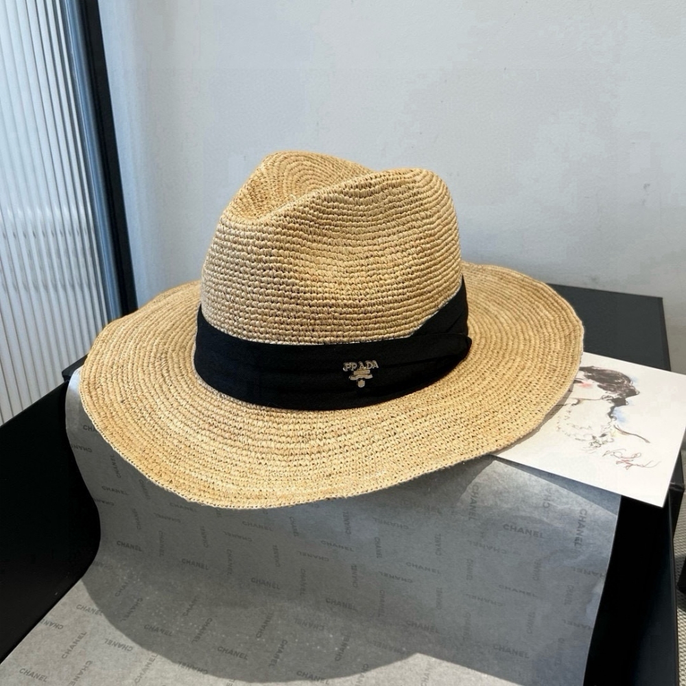 Prada Hat Raffia Straw Hat 57cm Accessories