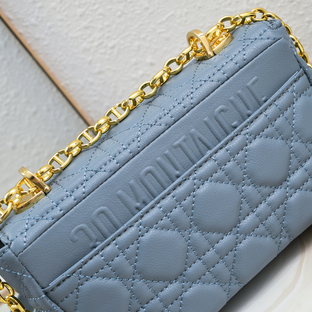Small Dior Caro Bag Blue 9797 XB091 21cm