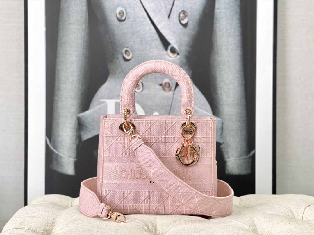 10A + top quality Dior Medium Lady D-Lite Bag M0565 LM003 24cm