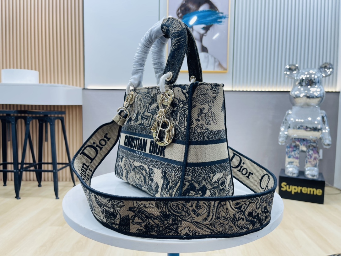 10A + top quality Dior Medium Lady D-Lite Bag 9920 DD003 24cm