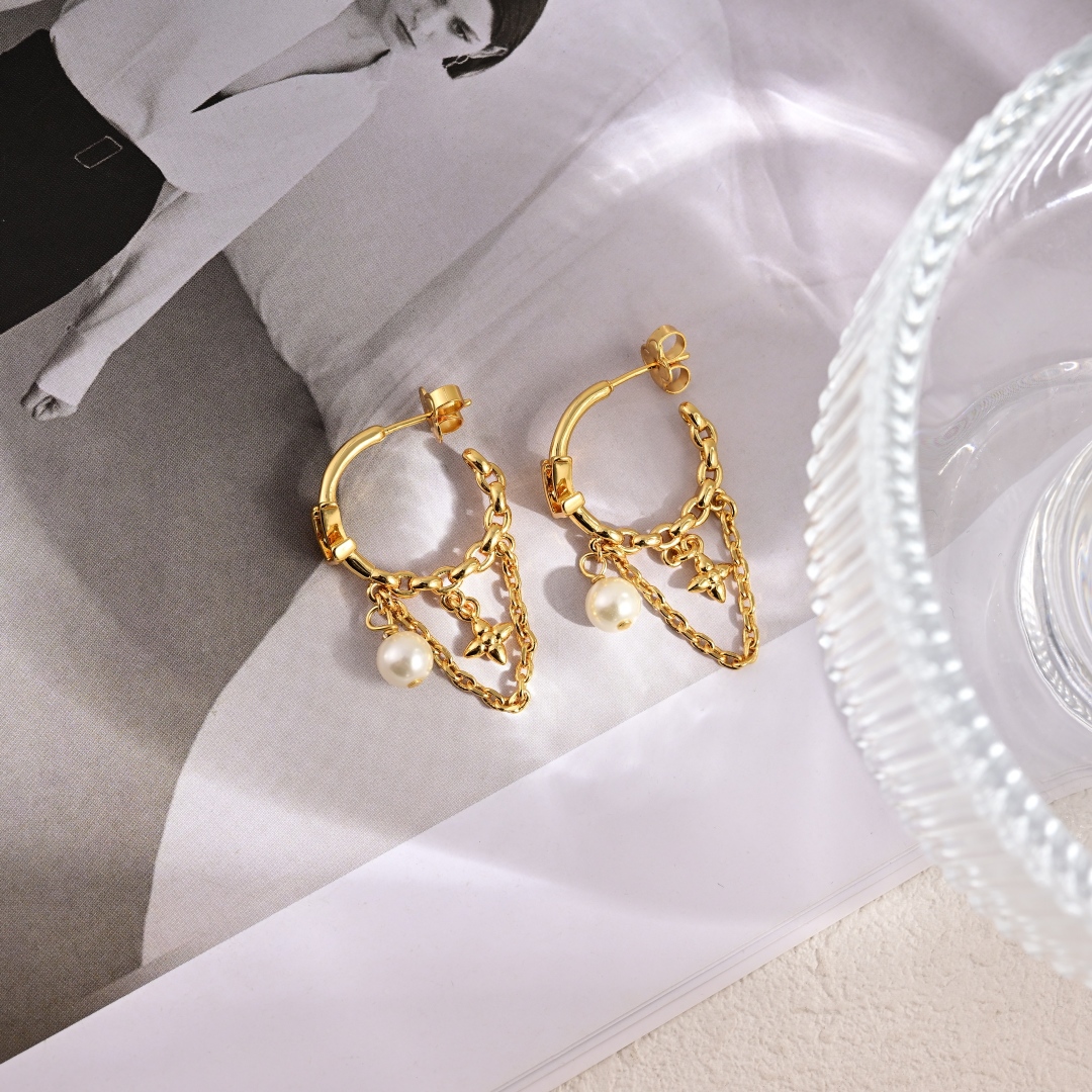 Louis Vuitton Jewelry Earring Pearl tassel