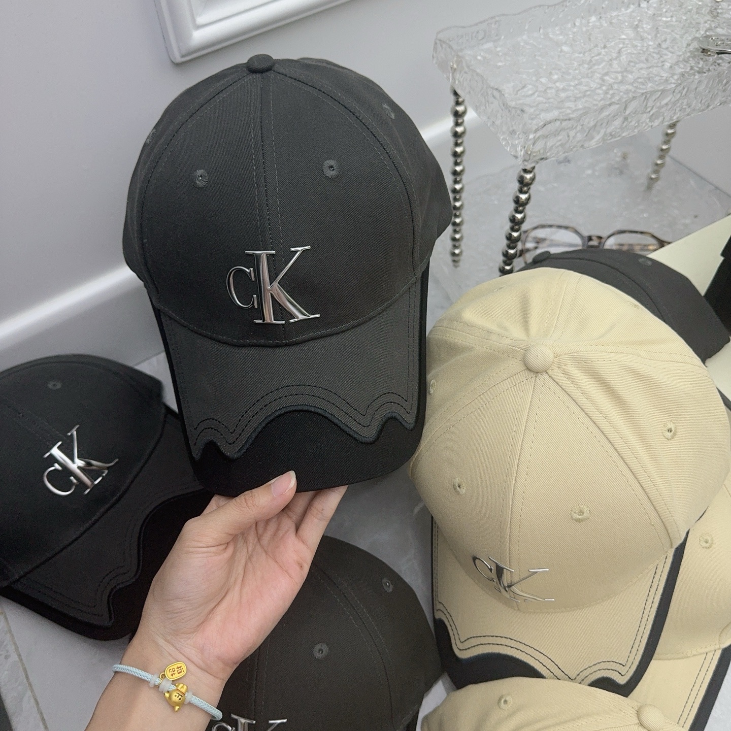 CK Hat Patterned Brim Baseball Cap Accessories