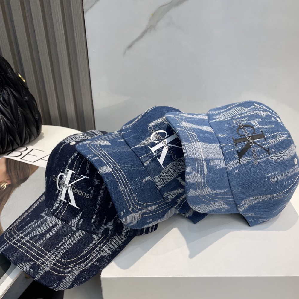 CK Hat Washed Distressed Denim Baseball Cap Accessories