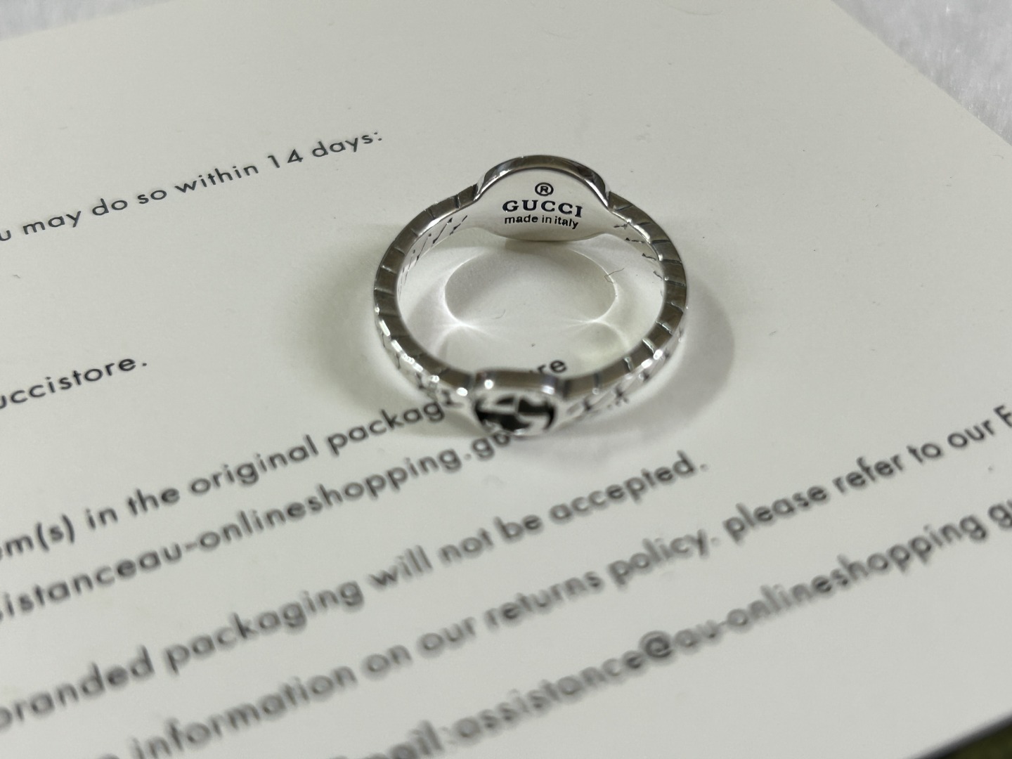 Gucci Jewelry Rings Interlocking Double G Narrow Edition Glue Drop Ring