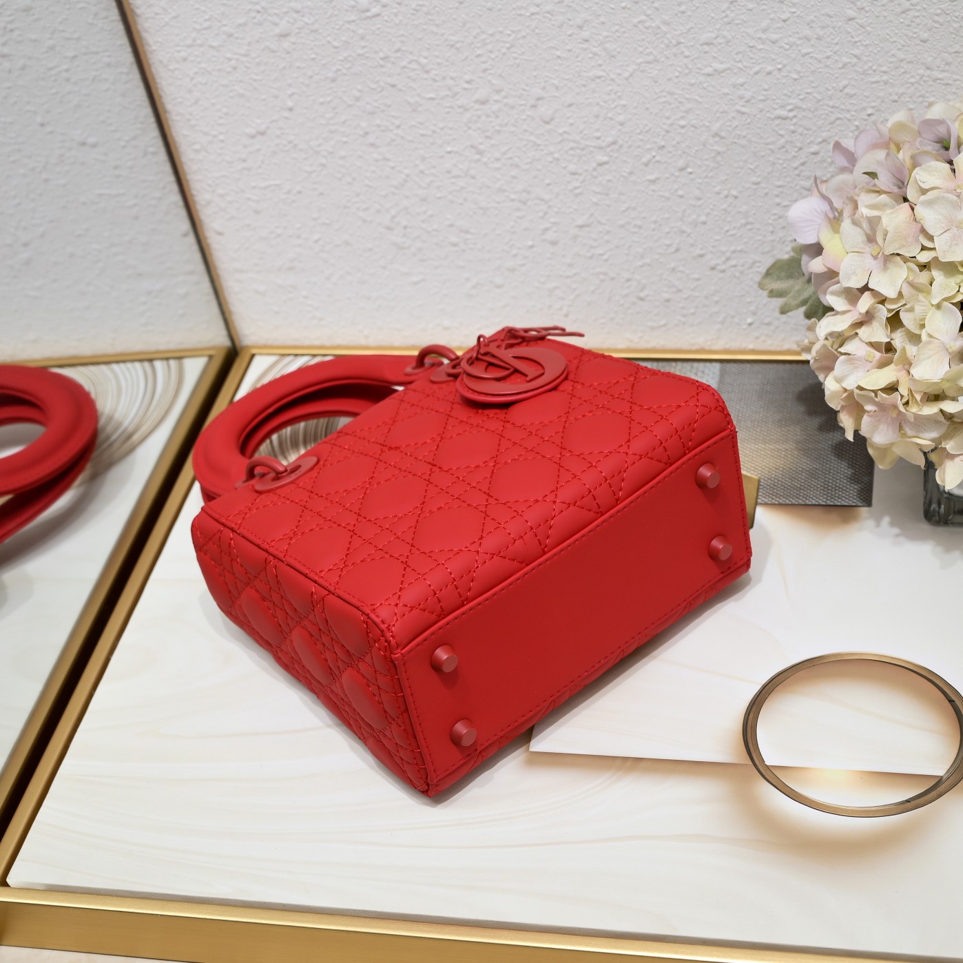Small Lady Dior My ABCDior Bag Red Matte 2022 LM061 20cm