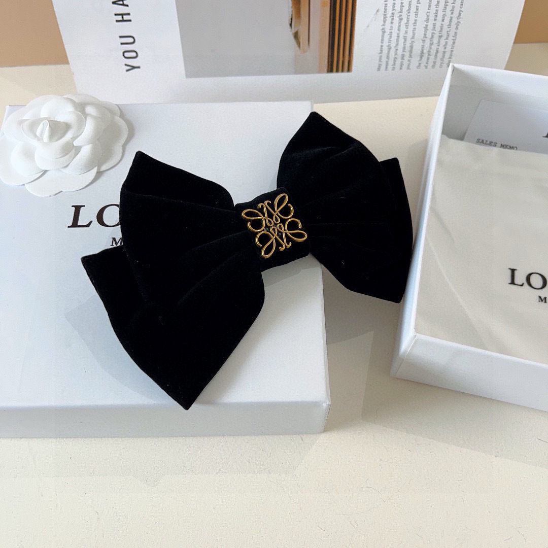 Loewe Jewelry Hairpin Flocked Large Bow Hairpin