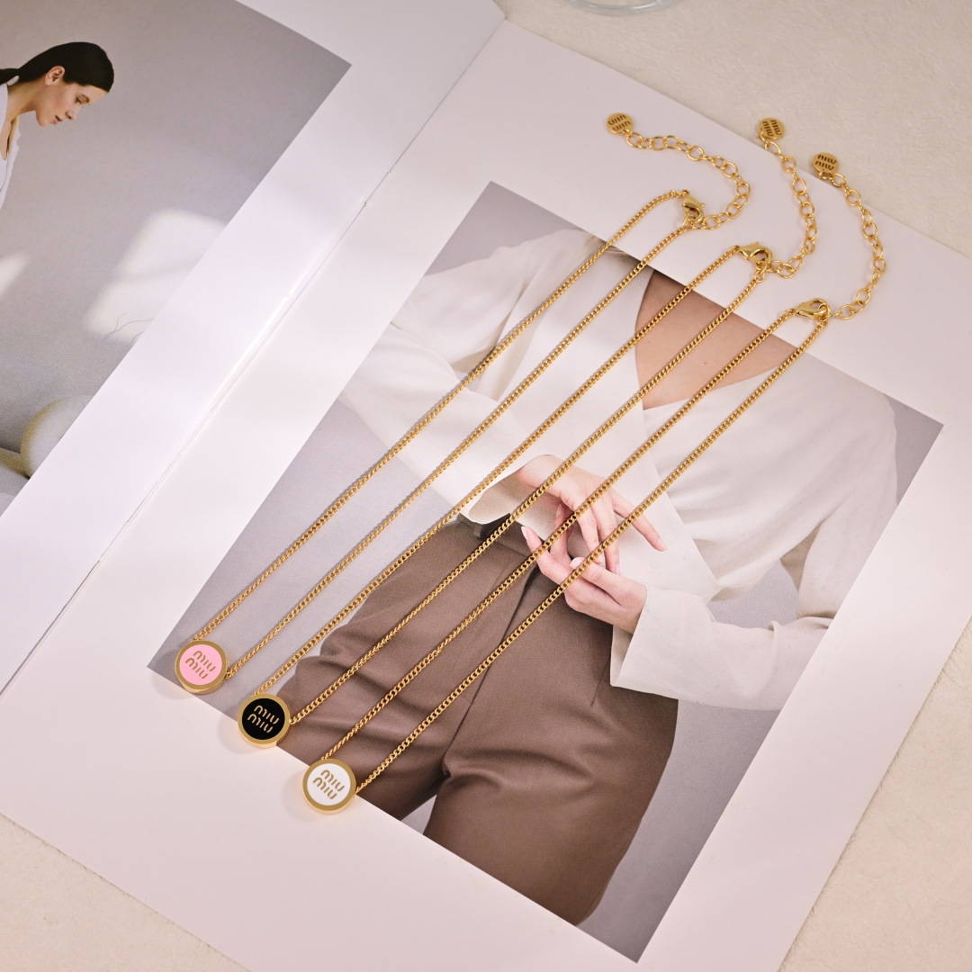 Miu Miu Jewelry Necklace Circular lettering design