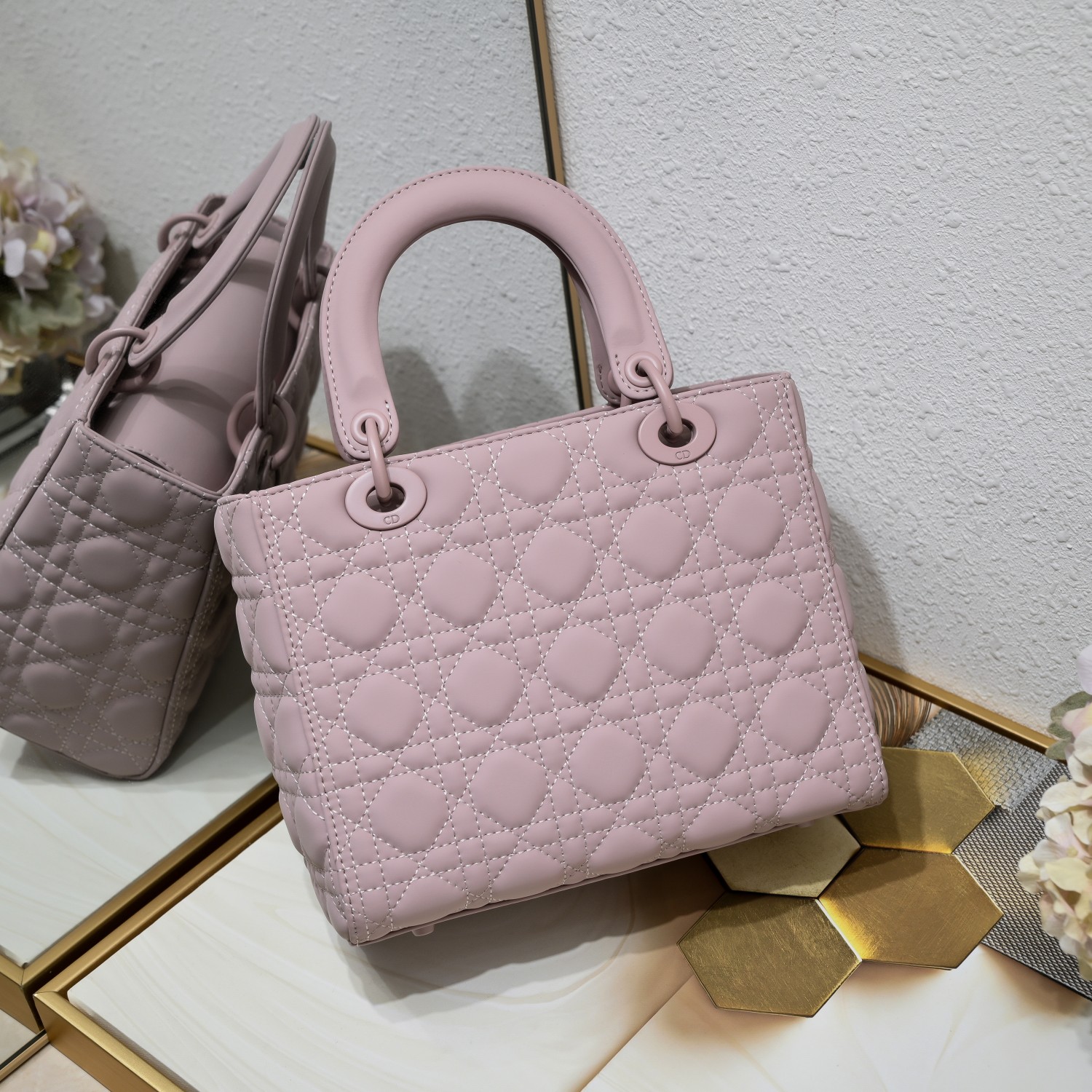 Medium Lady Dior Bag Purple Matte 2022 LM071 24cm