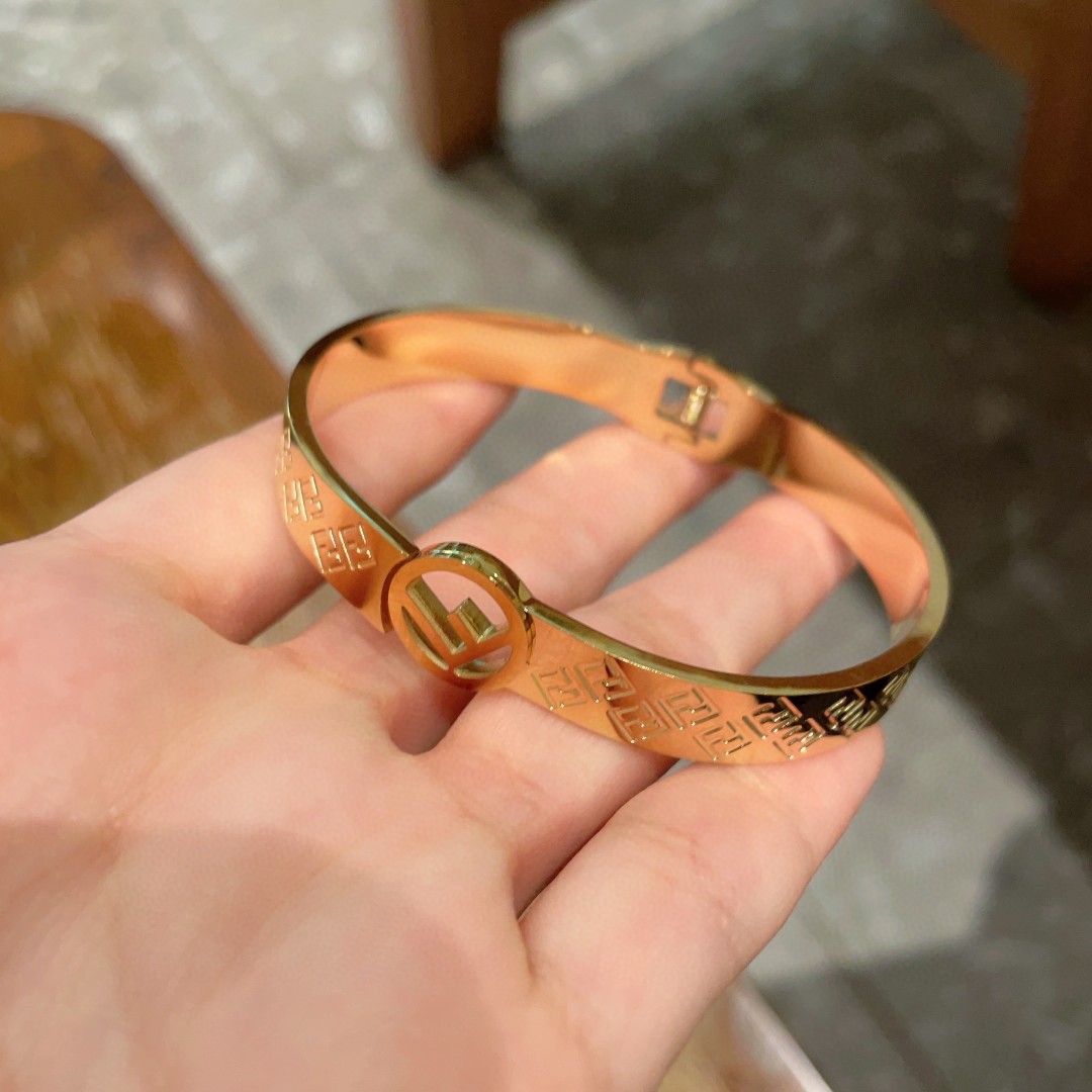 Fendi Jewelry Bangle Hollow Letter Design