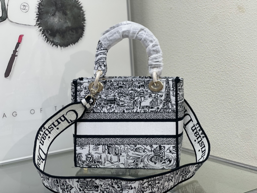 10A + top quality Dior Medium Lady D-Lite Bag 9920 LM003 24cm