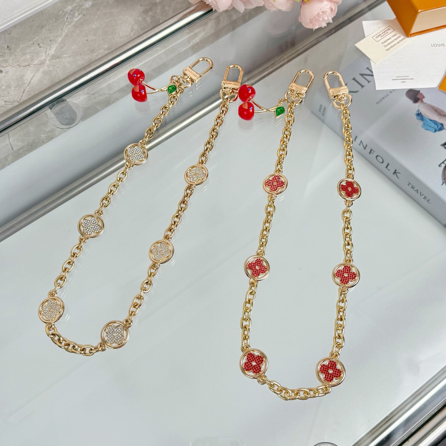 Louis Vuitton Key Chain LV X TM Monogram Cherry Blossom Keychain Bag Chain Accessories