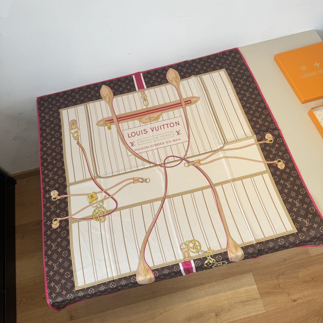 Louis Vuitton Scarf My Neverfull Square Scarf 100% Silk 90*90cm Accessories