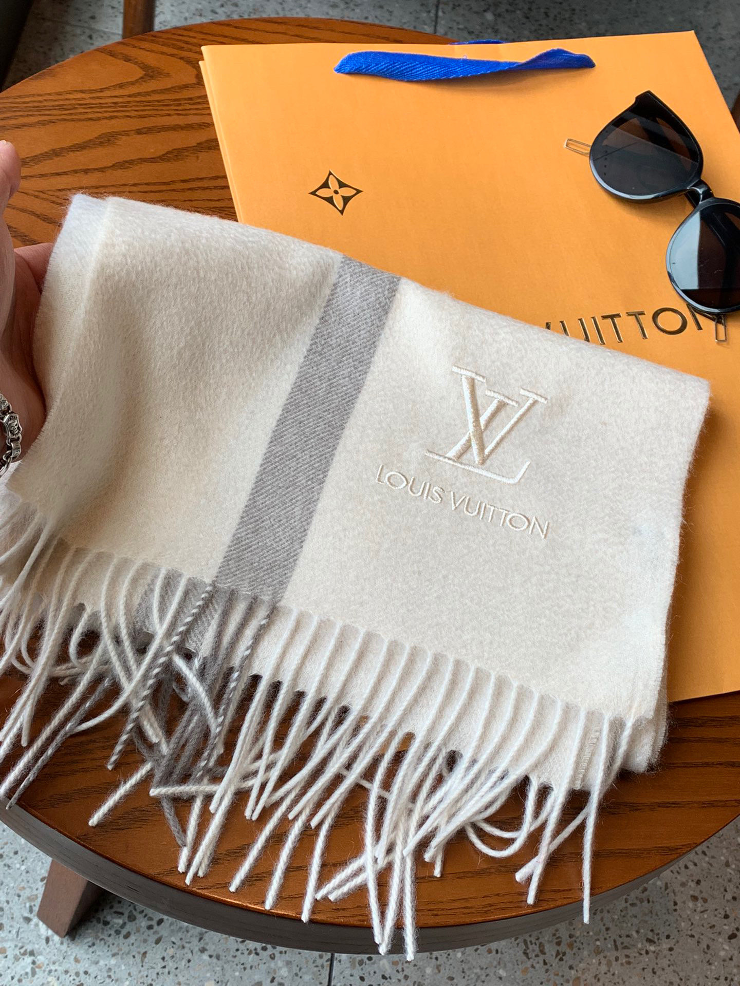 Louis Vuitton Scarf Logo Embroidered Scarf Wool 30*170cm Accessories