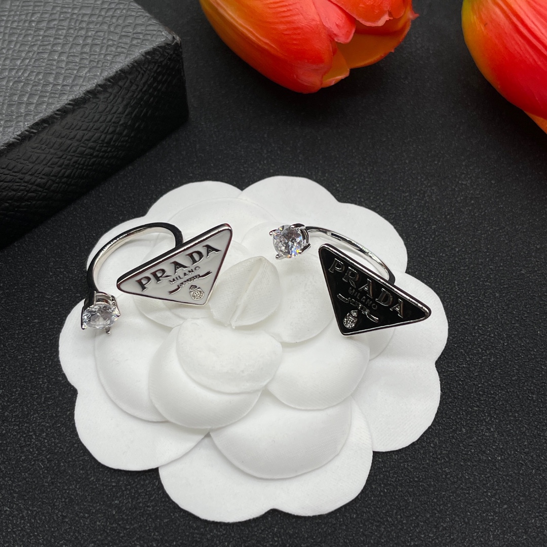 Prada Jewelry Rings Open Design Diamonds