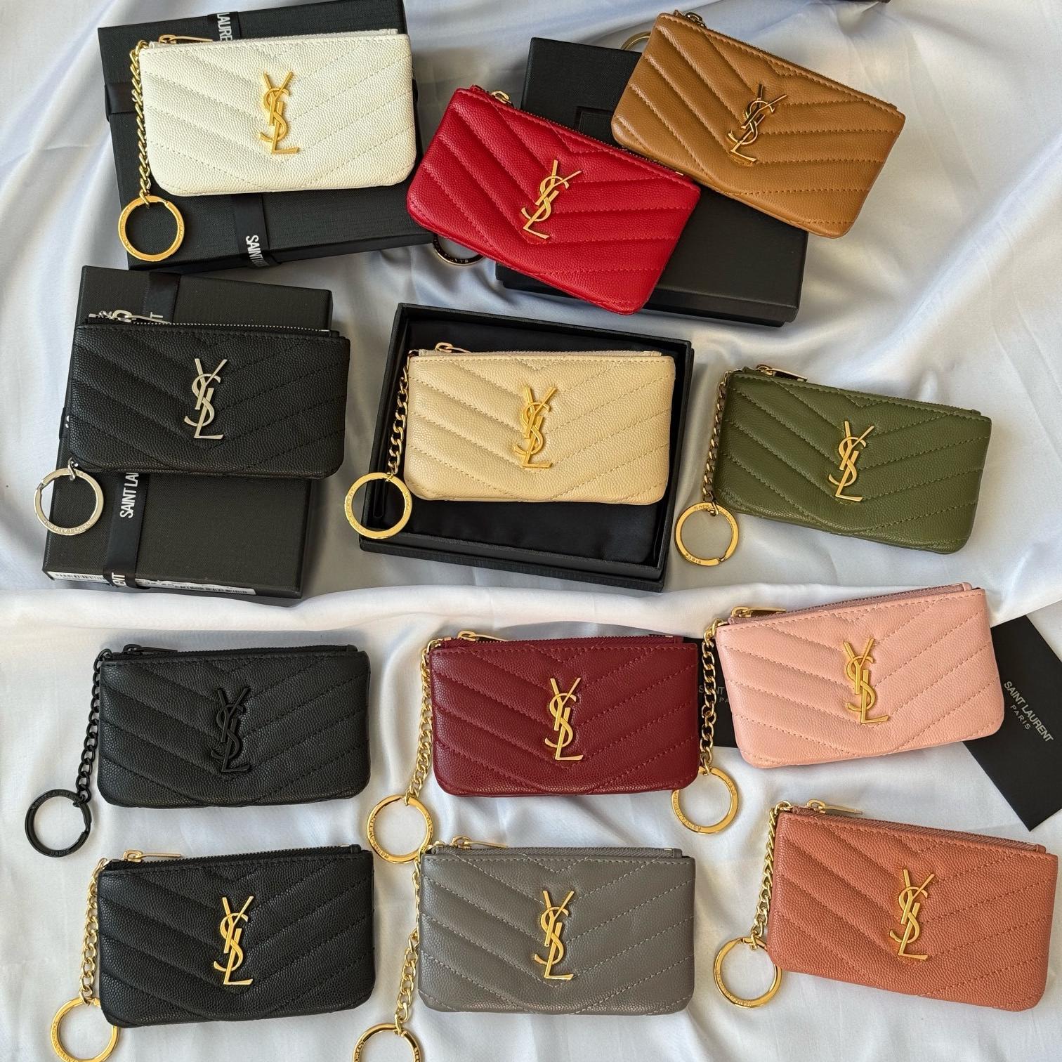 Saint Laurent Mini Calfskin Card Holder Wallet 438386