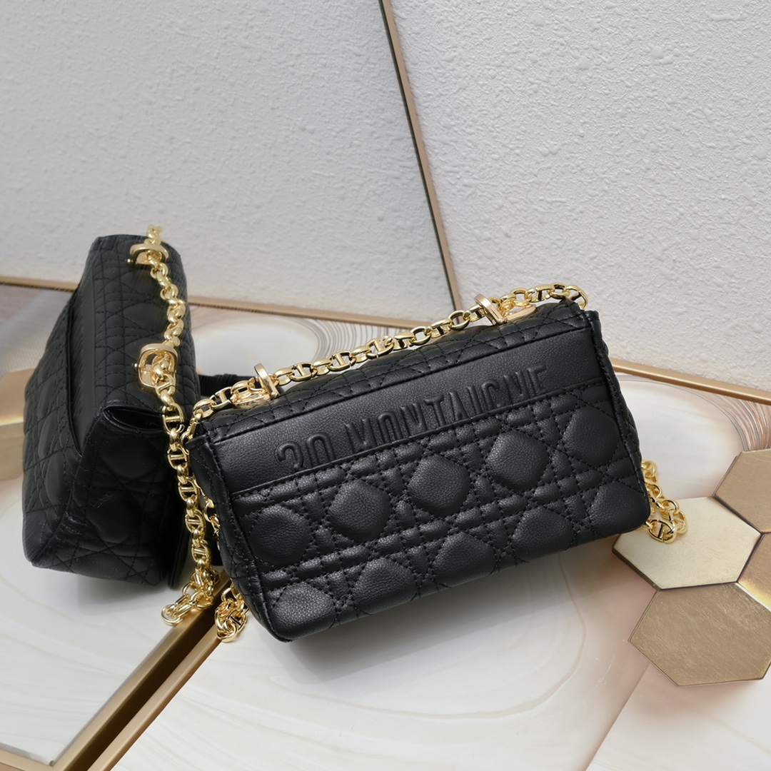 Small Dior Caro Bag Black 9797 XB091 21cm