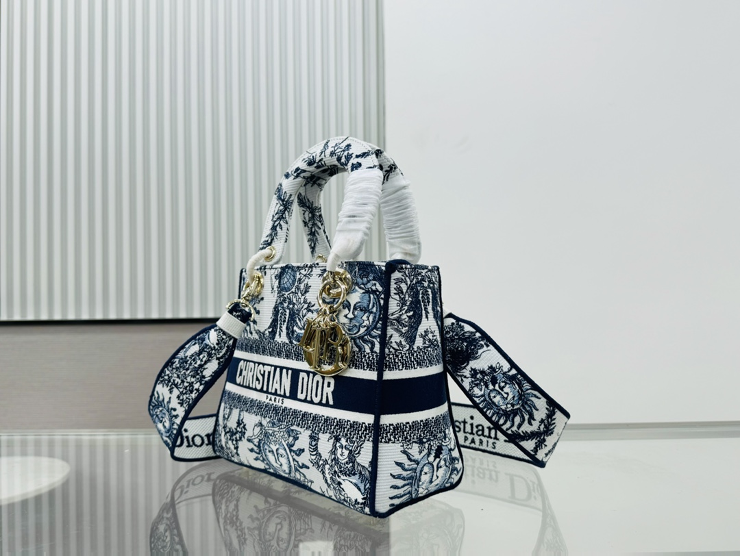 10A + top quality Dior Medium Lady D-Lite Bag 9920 LM003 24cm