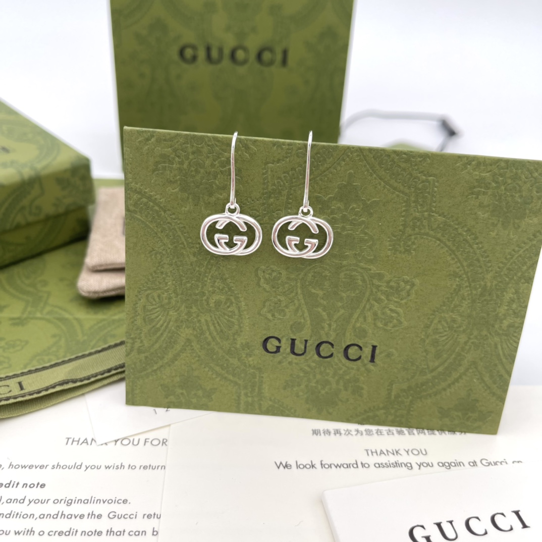 Gucci Jewelry Earring Double G Pendant Ring Silver Earrings