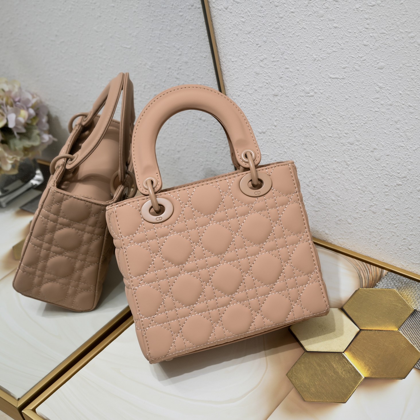 Small Lady Dior My ABCDior Bag Apricot Matte 2022 LM061 20cm