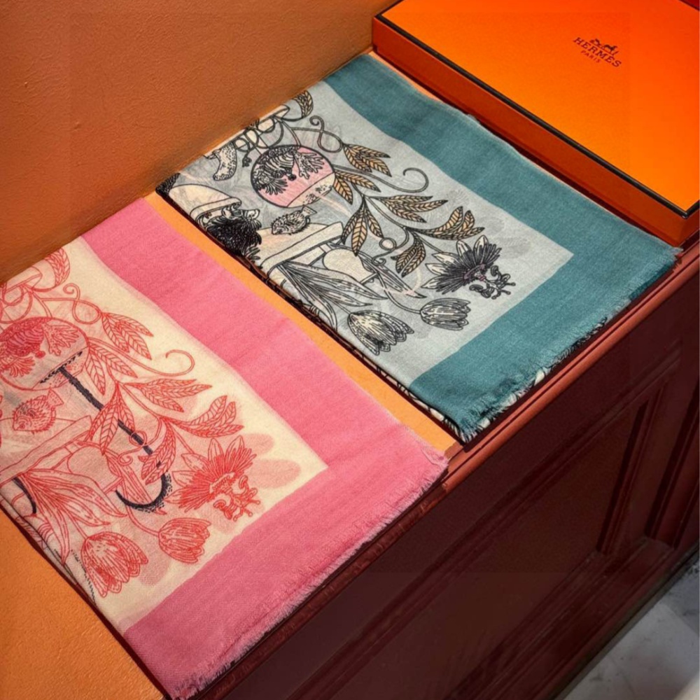 Hermes Scarf Rare Paradise Long Scarf Cashmere 100*200cm Accessories