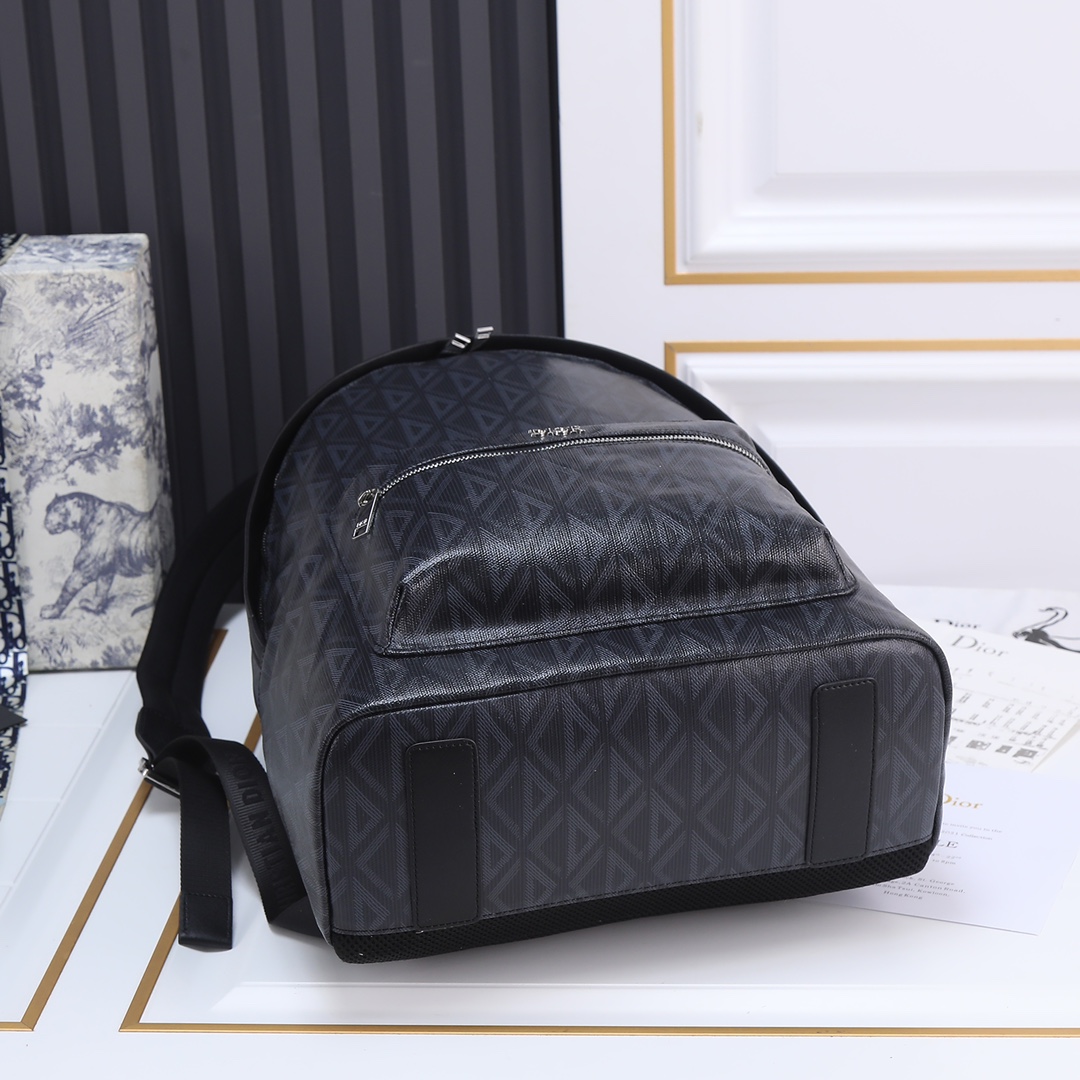 Large Rider Backpack Black canvas 6601 LM032 30cm