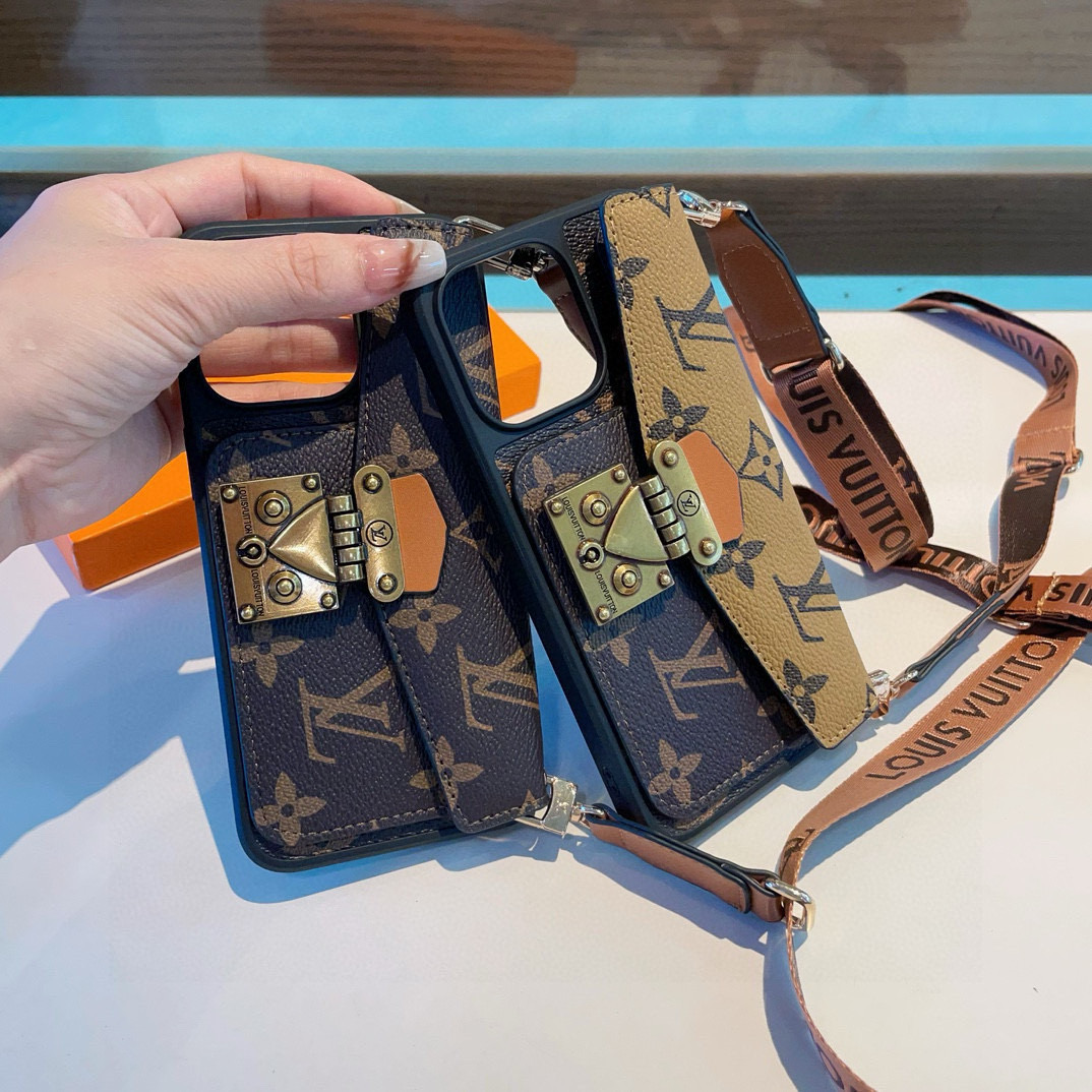 Louis Vuitton Phone Case Monogram Messenger Bag Top And Bottom Flip Crossbody Card Holder Phone Case Accessories