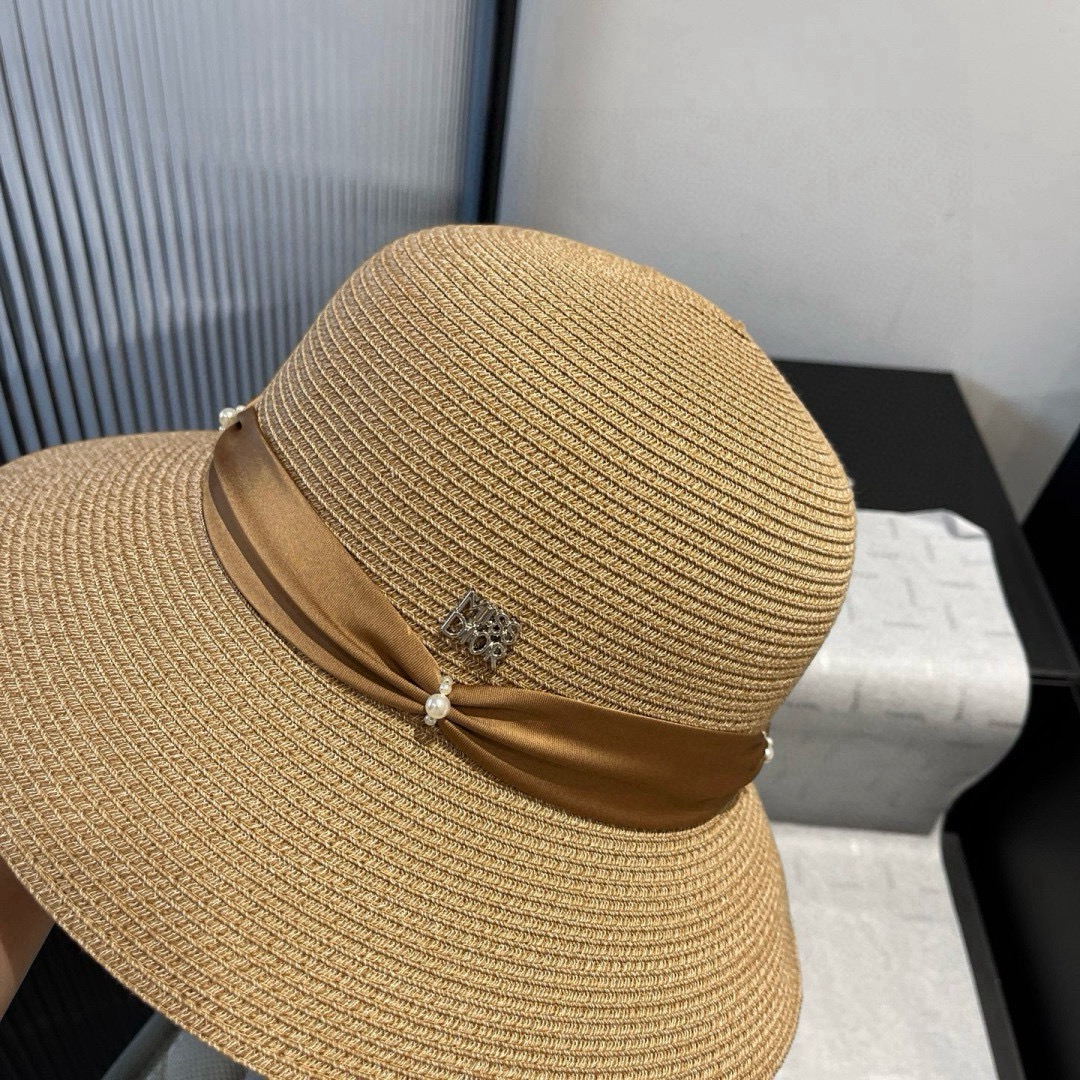 Dior Hat PP Straw Hat Basin Hat 57cm Accessories