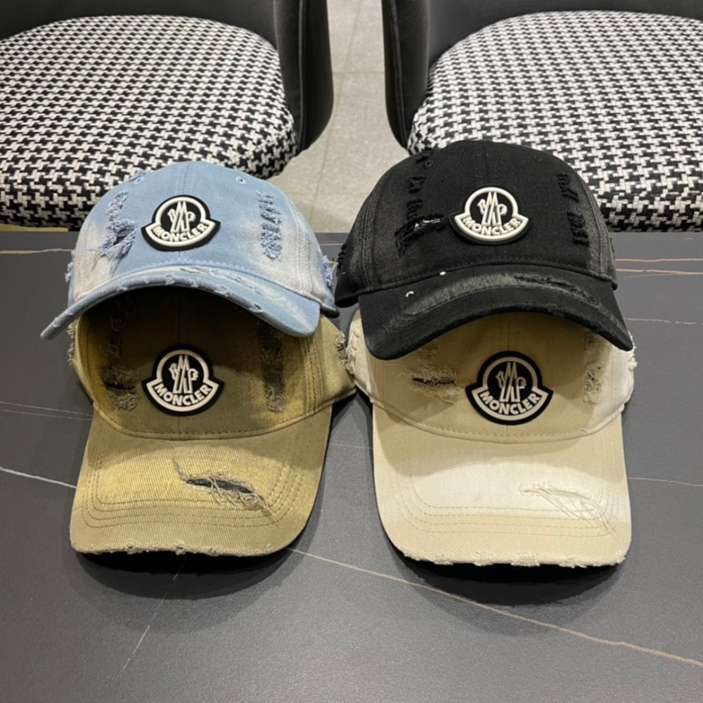Moncler Hat Ripped Baseball Cap Accessories