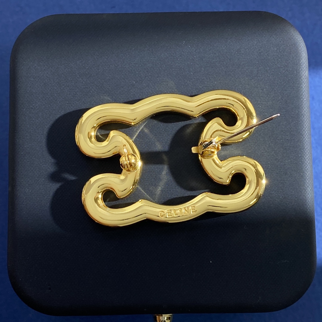 Celine Jewelry Brooches Diamond-encrusted zircon hollow arc de Triomphe