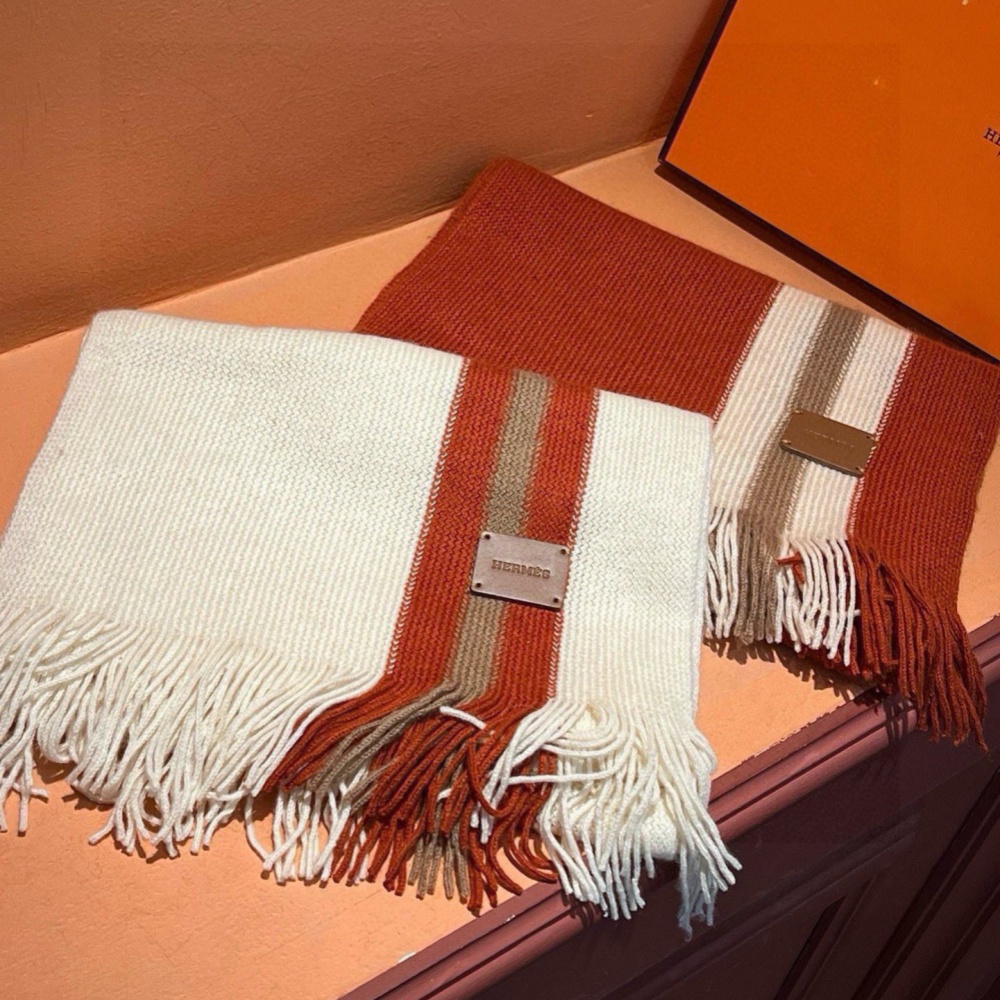 Hermes Scarf Classical Knit Scarf Cashmere 30*180cm Accessories