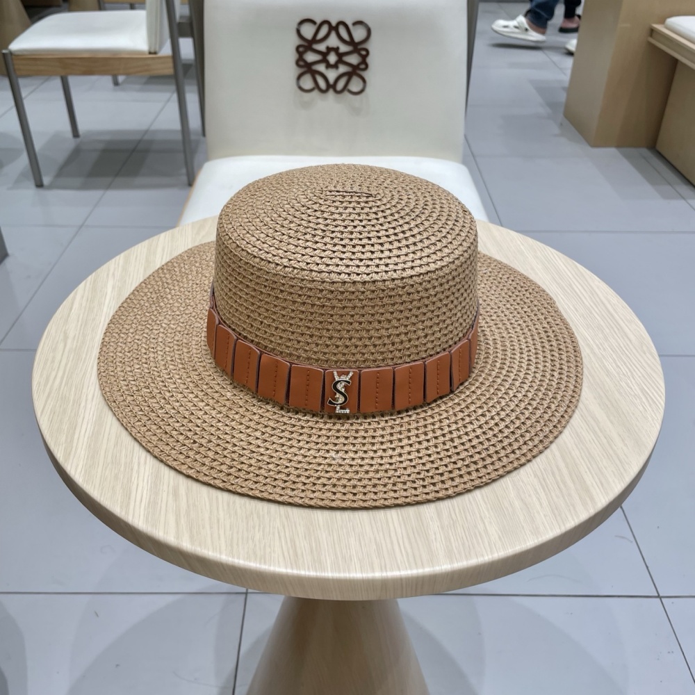 Saint Laurent Hat Straw Hat Bucket Hat With Belt 57cm Accessories