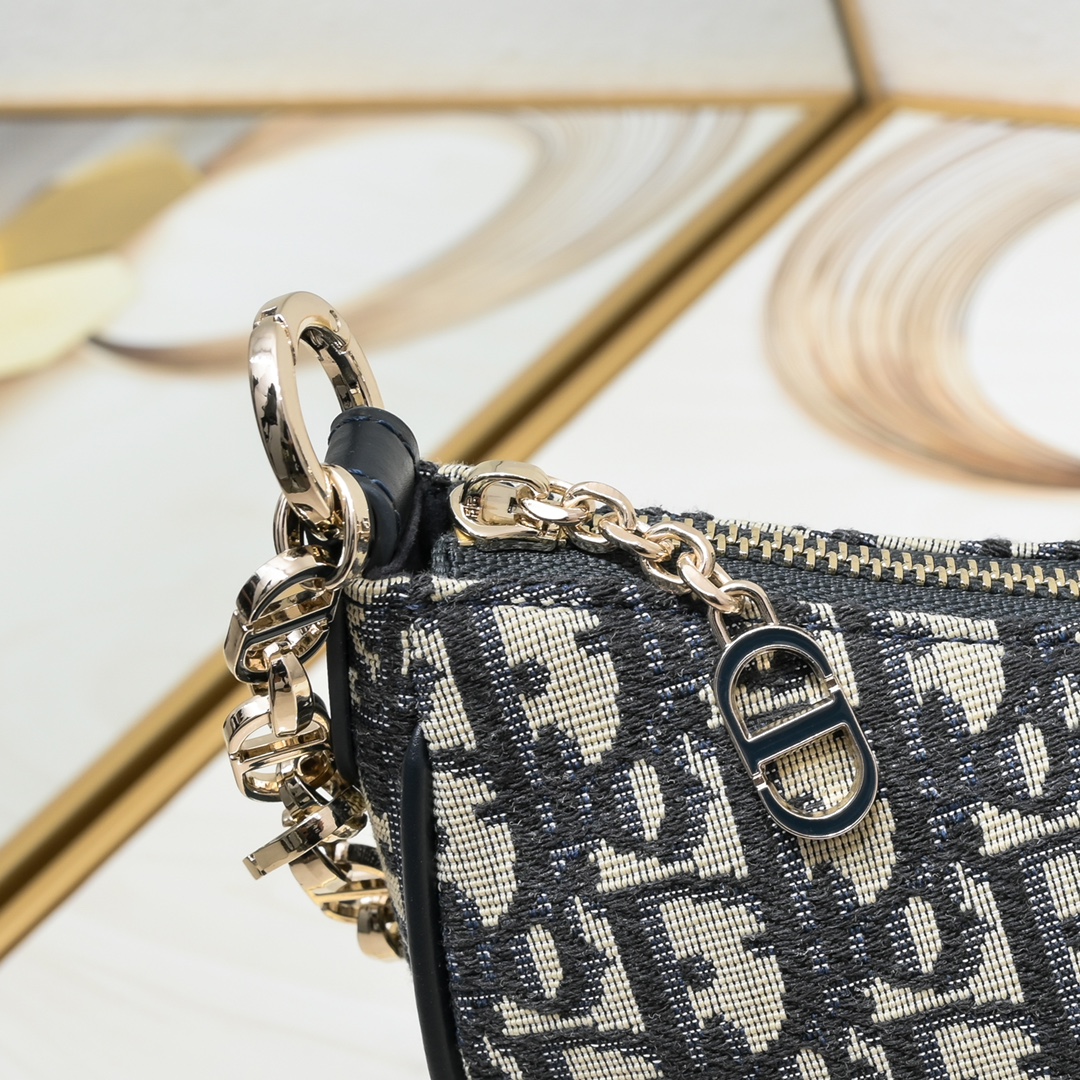 Dior CD Lounge bag 2029 Blue Oblique LM051 27cm